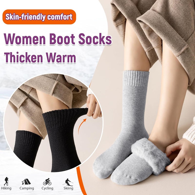 AMENLAN Store Women Heated Socks Ski Winter Thermal Hiking Snowboarding Thick Boot Insulated Socks 3 Pairs - Image 3